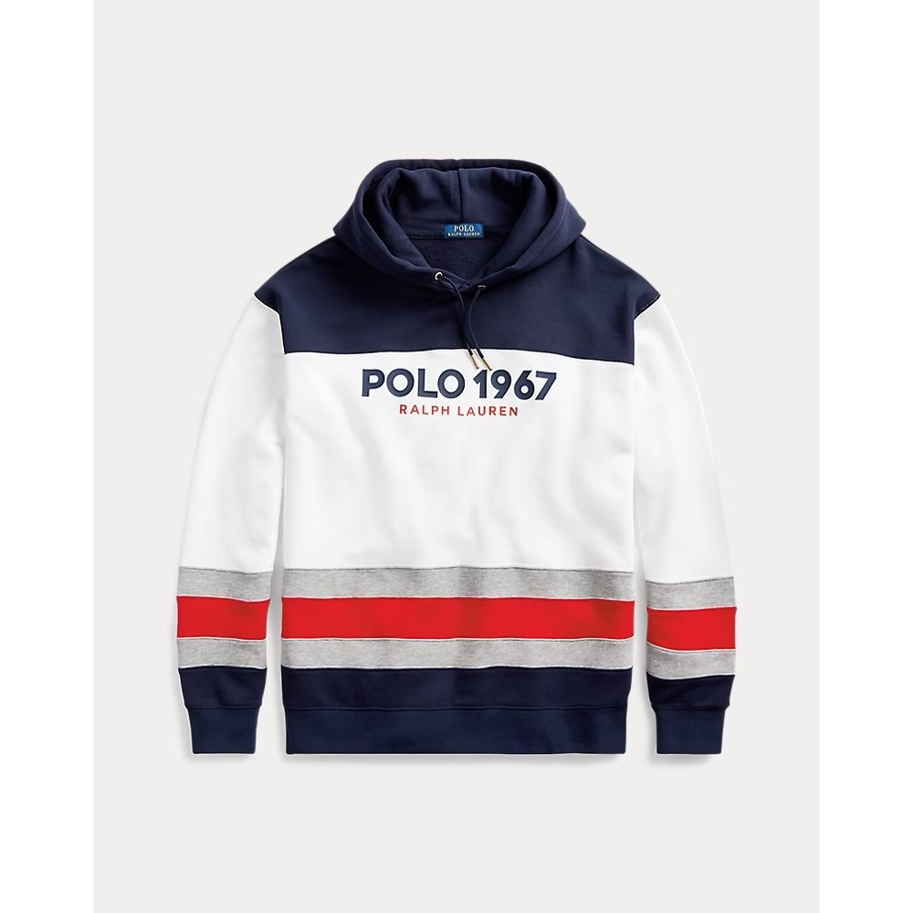 POLO Ralph Lauren 1967 Color Blocked Fleece Hoodie‎ Red White Navy